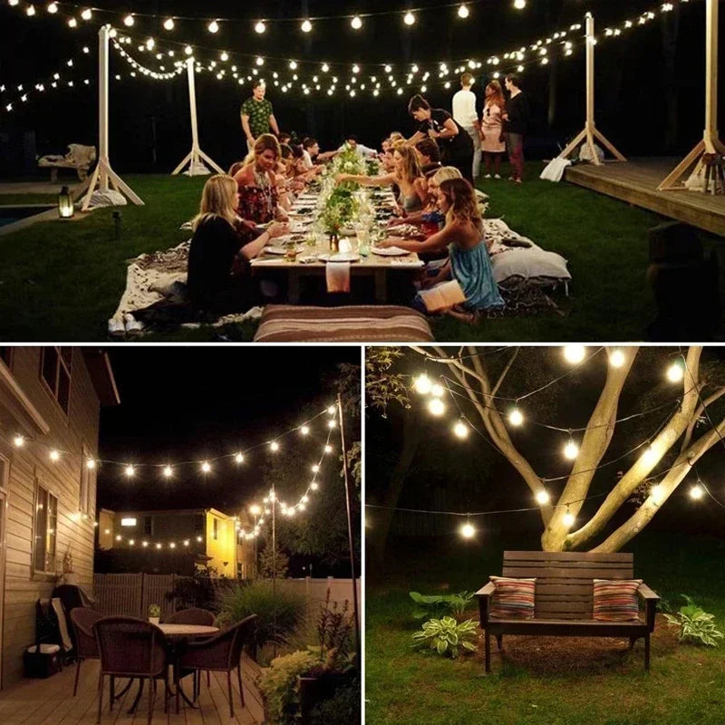 Solar Crystal Globe LED String Lights - 60 LED 8 Lighting Modes