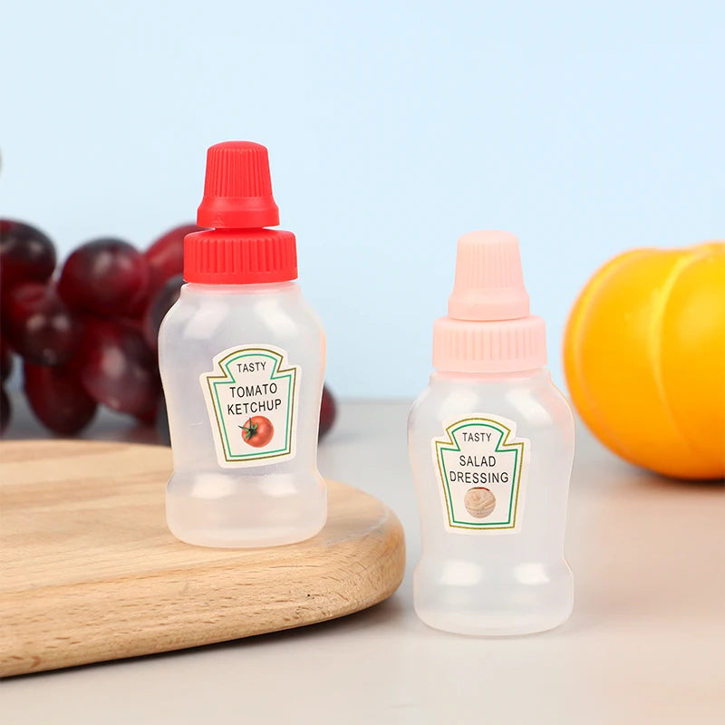 4Pcs/set Mini Sauce Bottles for Lunch Box
