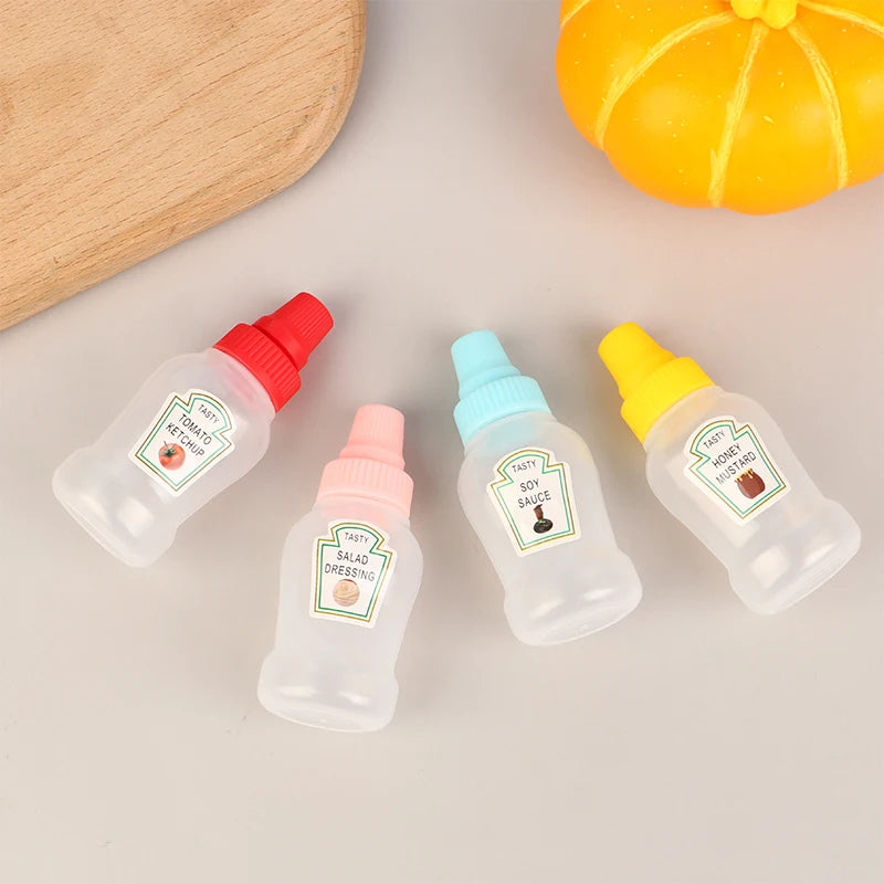 4Pcs/set Mini Sauce Bottles for Lunch Box