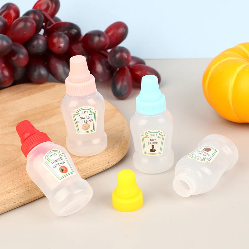 4Pcs/set Mini Sauce Bottles for Lunch Box